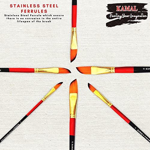 Kamal ® Artist Quality Dagger (Synthetic Hair) taklon Paint Brush Set, for Oil, Nail, Artist Acrylic Painting - Image 3