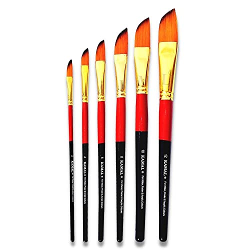 Kamal ® Artist Quality Dagger (Synthetic Hair) taklon Paint Brush Set, for Oil, Nail, Artist Acrylic Painting - Image 1