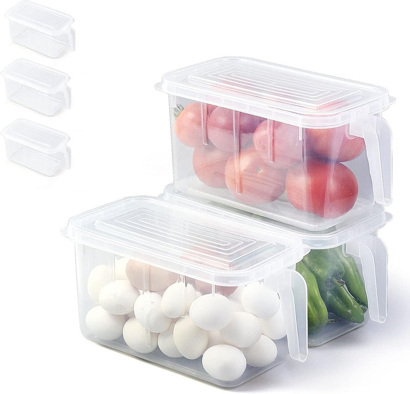 UREVO Food Storage Boxes With Lids Freezer Safe Volwco 6 Pcs 4.7L Large Plastic Kitchen Refrigerator Stackable Food Fruit Storage Containers With Handle - Image 1