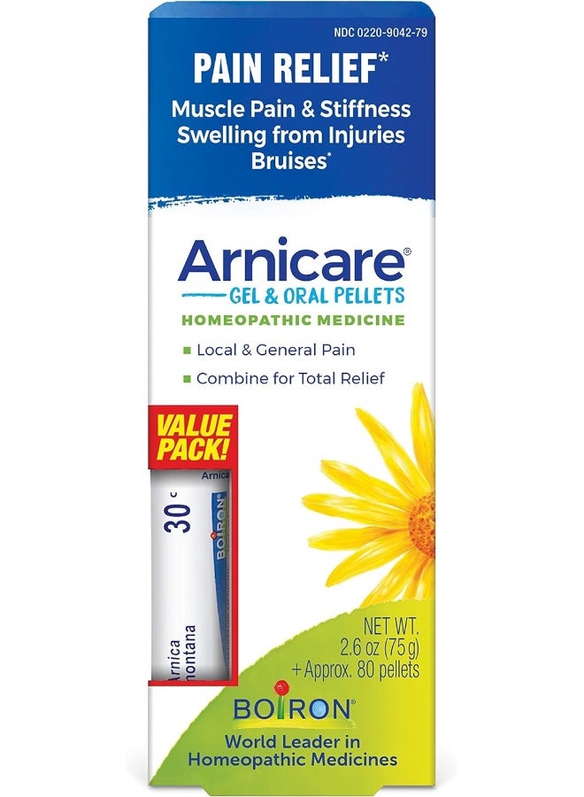 Boiron Arnicare Gel And Arnica 30C Value Pack For Pain Relief Muscle Soreness And Swelling  - Image 4