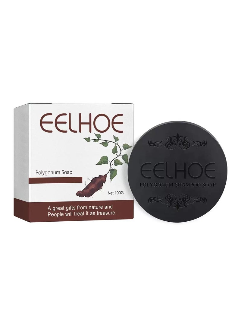 EELHOE Solid Shampoo Piece, Natural Polygonum Multiflorum Hair Soap, Polygonum Shampoo Bar, Hair Blackout Shampoo Bar, Anti-Hair Loss Shampoo Bar, Prevents Hair Loss for Men and Women - Image 1