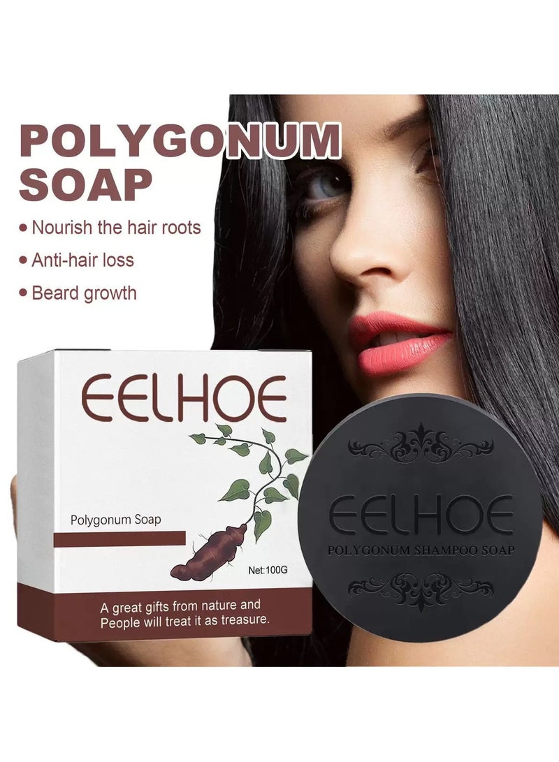 EELHOE Solid Shampoo Piece, Natural Polygonum Multiflorum Hair Soap, Polygonum Shampoo Bar, Hair Blackout Shampoo Bar, Anti-Hair Loss Shampoo Bar, Prevents Hair Loss for Men and Women - Image 2