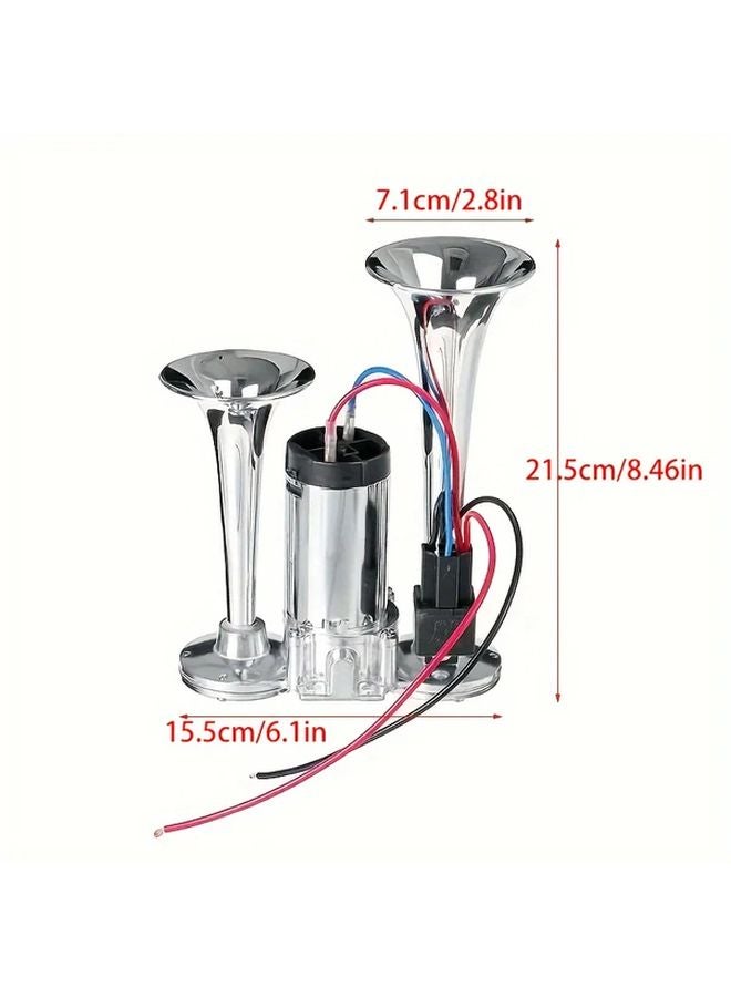 Thick Version Loud Dual Trumpet Air Horn 12V 24V With Compressor For Trucks Cars - Image 3
