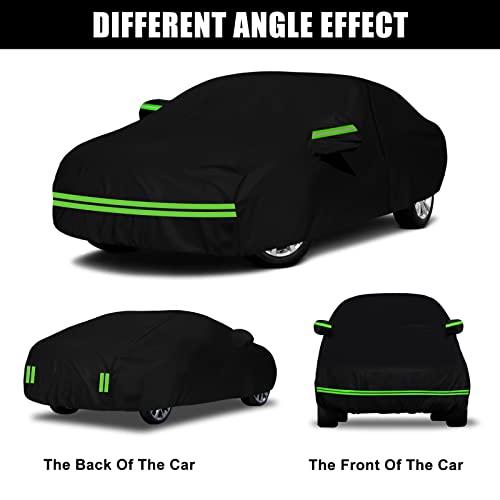 SPORTULI Waterproof Car Cover Replace for 2011-2017 Chrysler 200, 6 Layers All Weather Car Covers with Zipper Door & Windproof Bands for Snow Rain Dust Hail Protection (200) - Image 4