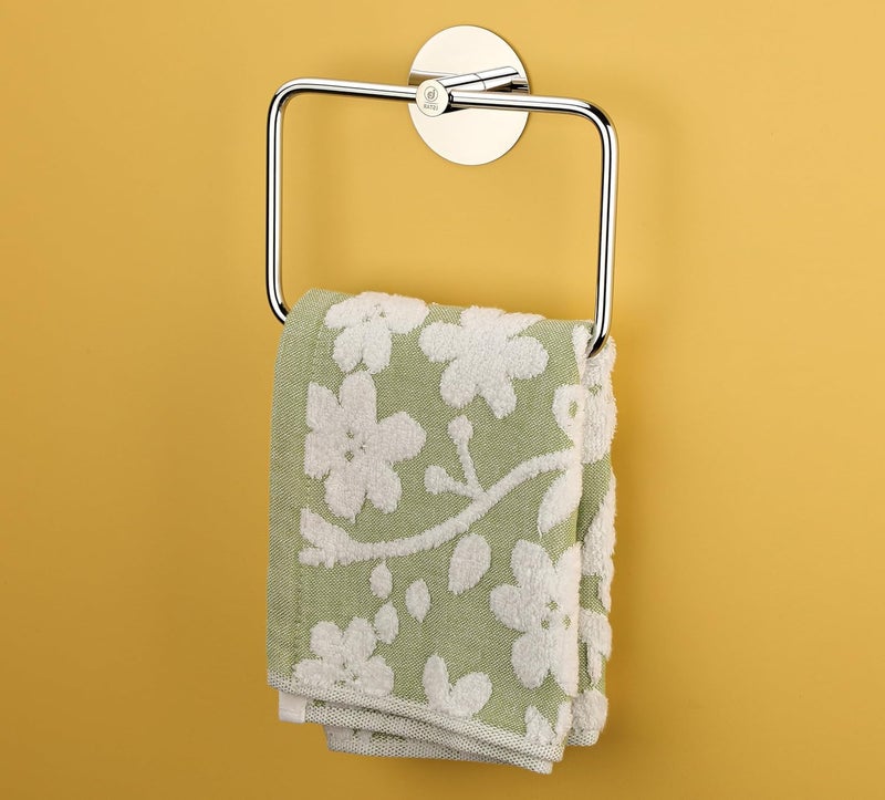 iSTAR Self Adhesive Stainless Steel Square Towel Ring Napkin Towel Hanger for Washbasin Anti Rust Strong Sticker Towel Holder for Bathroom Napkin Holder,Bathroom Accessories (Pack of 1) - Image 4