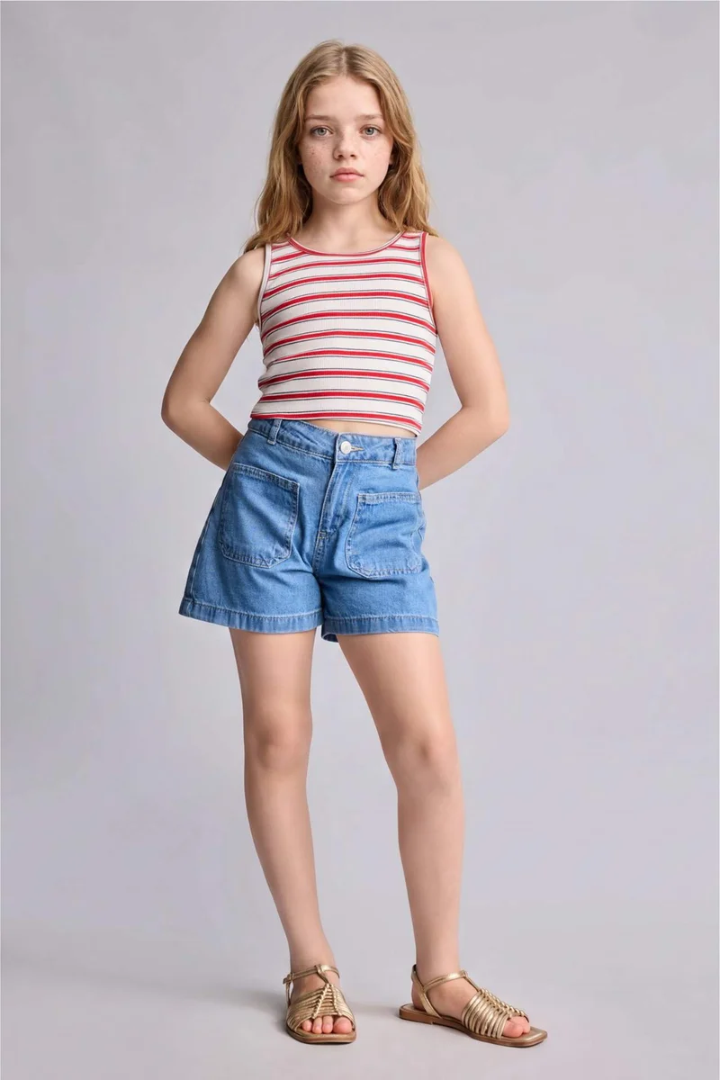ديفاكتو Girl Printed Ribana Tank Top