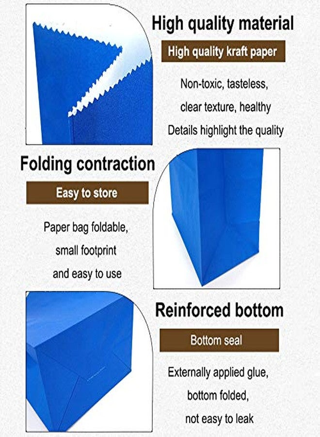 KEYYOOMY 100 CT Small Royal Blue Paper Bags Navy Blue Party Goodie Bags Party Favor Bag Paper Lunch Bag (100 CT, 3.1 X 5.1 X 9.4 In - Image 4