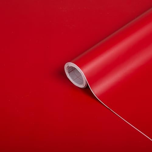 d-c-fix 346-0637 Decorative Self-Adhesive Film, Matte Red, 17" x 78" Roll - Image 1
