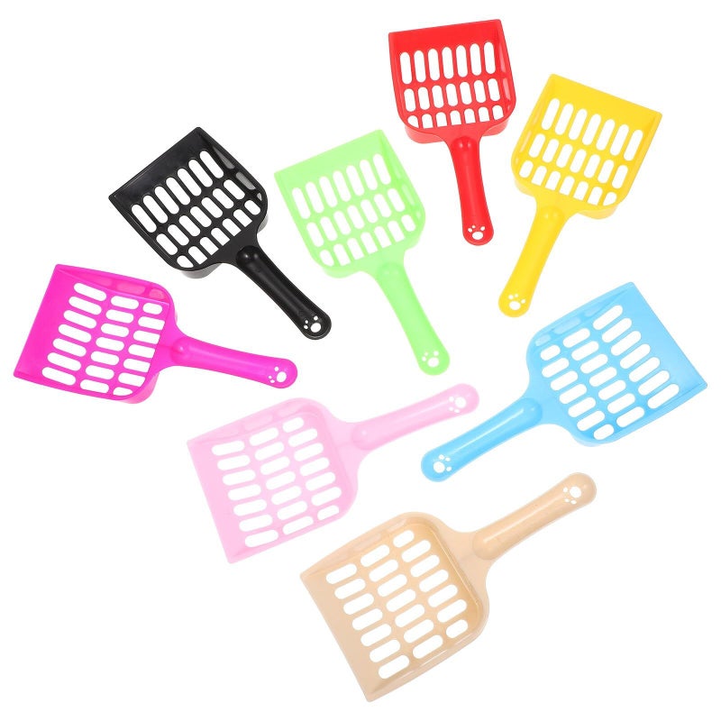 8 Pieces Cat Litter Scoop Set Plastic Litter Scooper For Indoor Use With Portable Design Random Color - Image 2