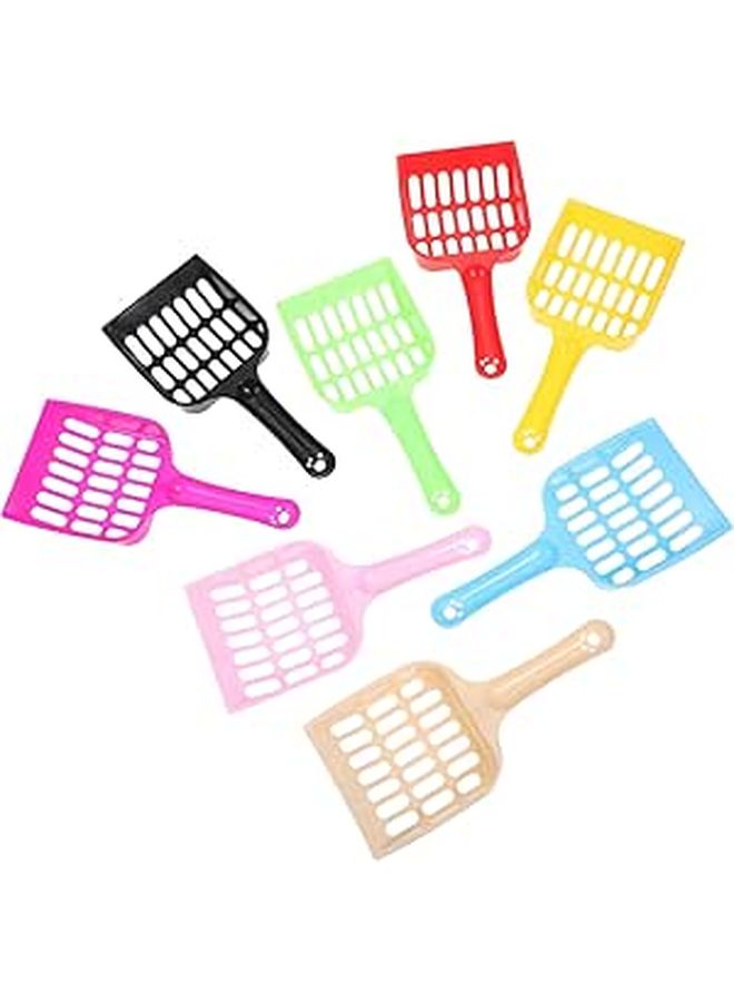 8 Pieces Cat Litter Scoop Set Plastic Litter Scooper For Indoor Use With Portable Design Random Color - Image 1