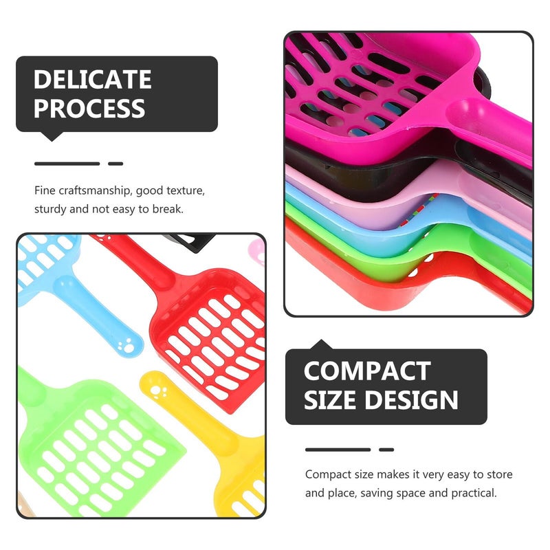 8 Pieces Cat Litter Scoop Set Plastic Litter Scooper For Indoor Use With Portable Design Random Color - Image 4