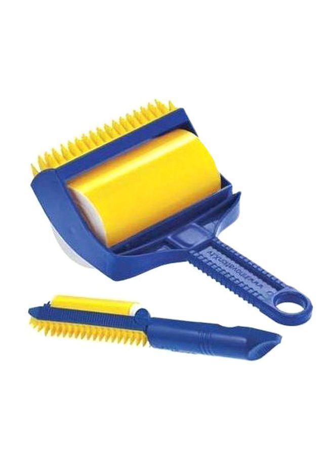 NIBEMINENT 2-Piece Lint Roller And Brush Set Blue/Yellow - Image 1