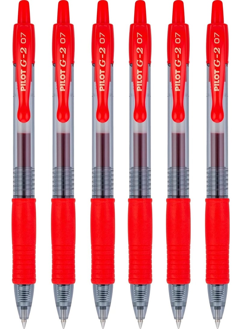 بايلوت، أقلام جل بريميوم جي 2 نقطة رفيعة للغاية 0.5 مم عبوة من 14 قلم أحمر - Image 1