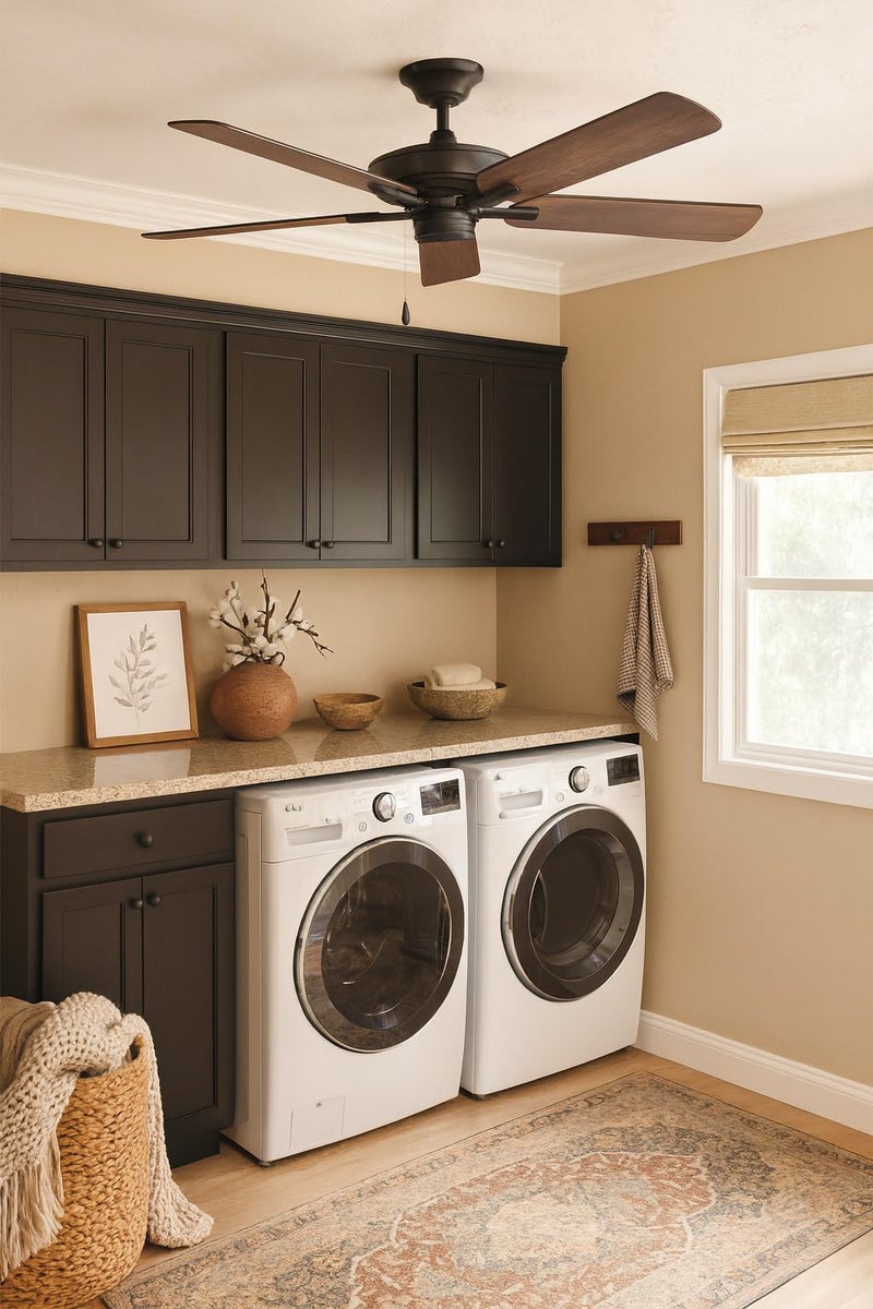 Hinkley Metro 52" Indoor Dual Mount Ceiling Fan with No Light, Traditional Style, Reversible Wooden Fan Blades, Matte Black and Walnut, Remote Sold Separately - Image 3