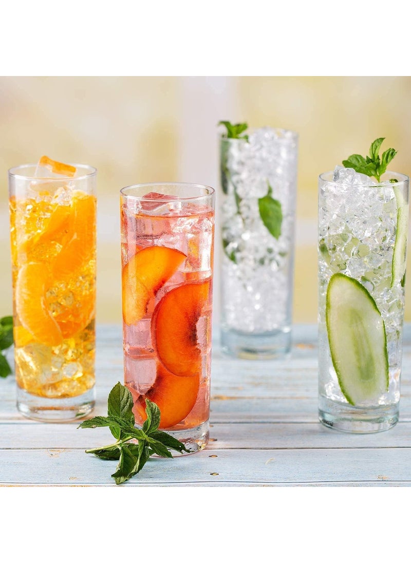 smart serve Smartserve Crystal Tall Highball Glasses Set of 6 330ml Each Premium LeadFree Glass for Drinking Cocktails Mocktails Beer Vodka Water Juice Durable Elegant GiftReady Party Glass Set  - Image 4