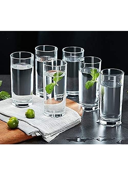 smart serve Smartserve Crystal Tall Highball Glasses Set of 6 330ml Each Premium LeadFree Glass for Drinking Cocktails Mocktails Beer Vodka Water Juice Durable Elegant GiftReady Party Glass Set  - Image 5
