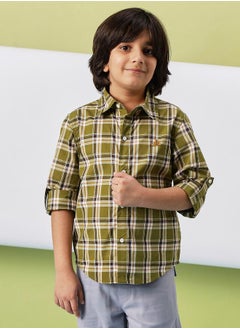 Stylo Bug Checked Long Sleeve Shirt by Styli  - Image 1