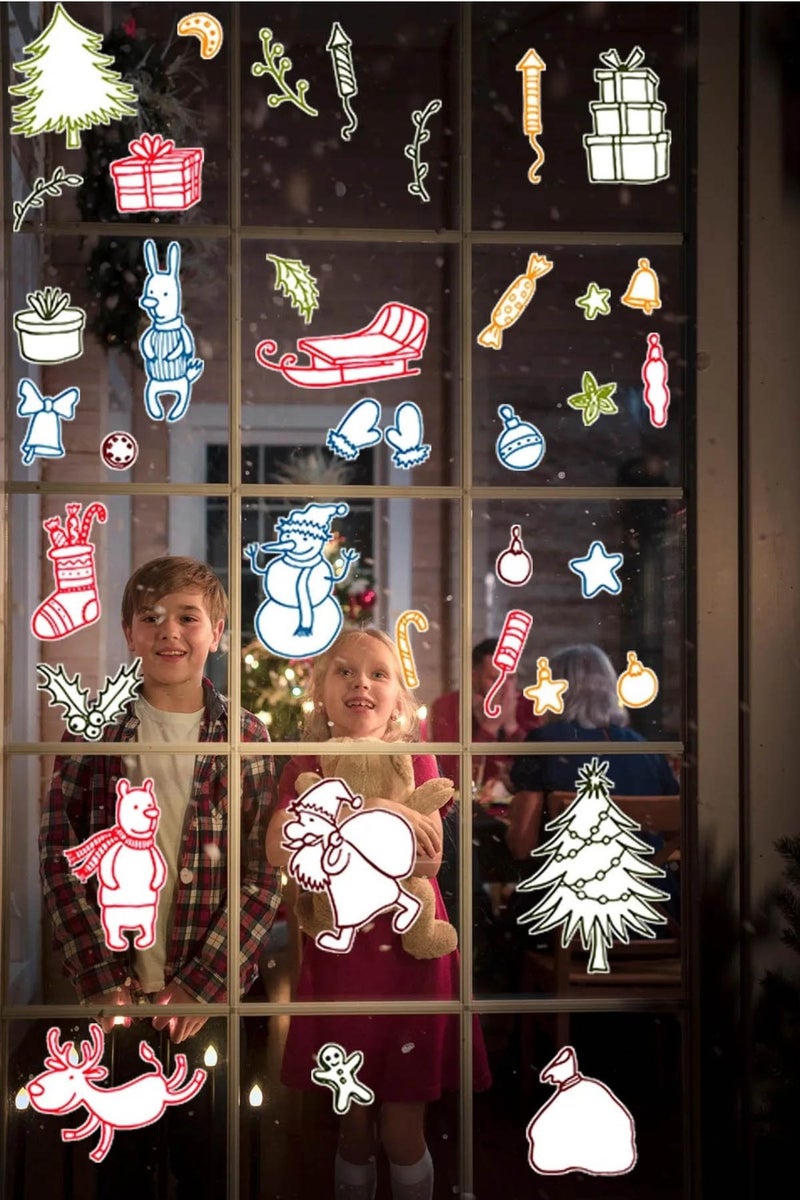 Kt Grup New Year Merry Christmas Special Cut Glass Wall Door Sticker Sets - Christmas Set - Image 1
