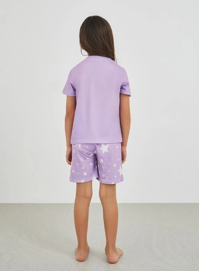 Styli Styli Unicorn Print T-Shirt and Shorts Set