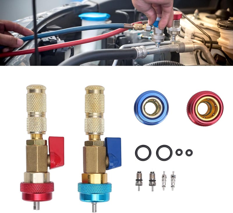 R134A Valve Core Remover and Installer Tool Kit – Quick Connect Brass & Stainless Steel AC Service Tool for Car Air Conditioning Systems - Image 3