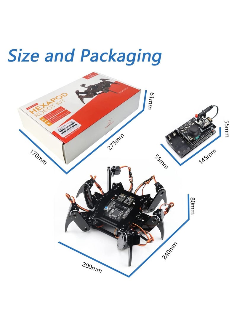 FREENOVE - Freenove Hexapod Robot Kit with Remote Control | Arduino Based Project | Raspberry Pi | Spider Walking Crawling 6 Legged | Detailed Tutorial | Android APP | Wi-Fi Wireless RC 2.4G Servo - Image 1