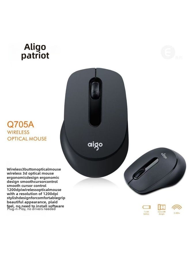 Generic Philips 7315 Wireless Mouse Charging Mute Desktop Computer Desktop Office Game E-sports Mouse Wholesale-Color:Patriot Q705 Wireless Battery Version Black  - Image 1