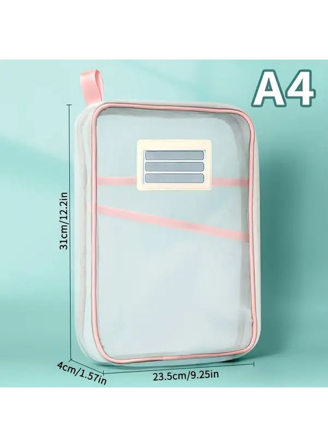 Pink 3 Layer Mesh A4 Document Organizer For School Supplies And Files - Image 5