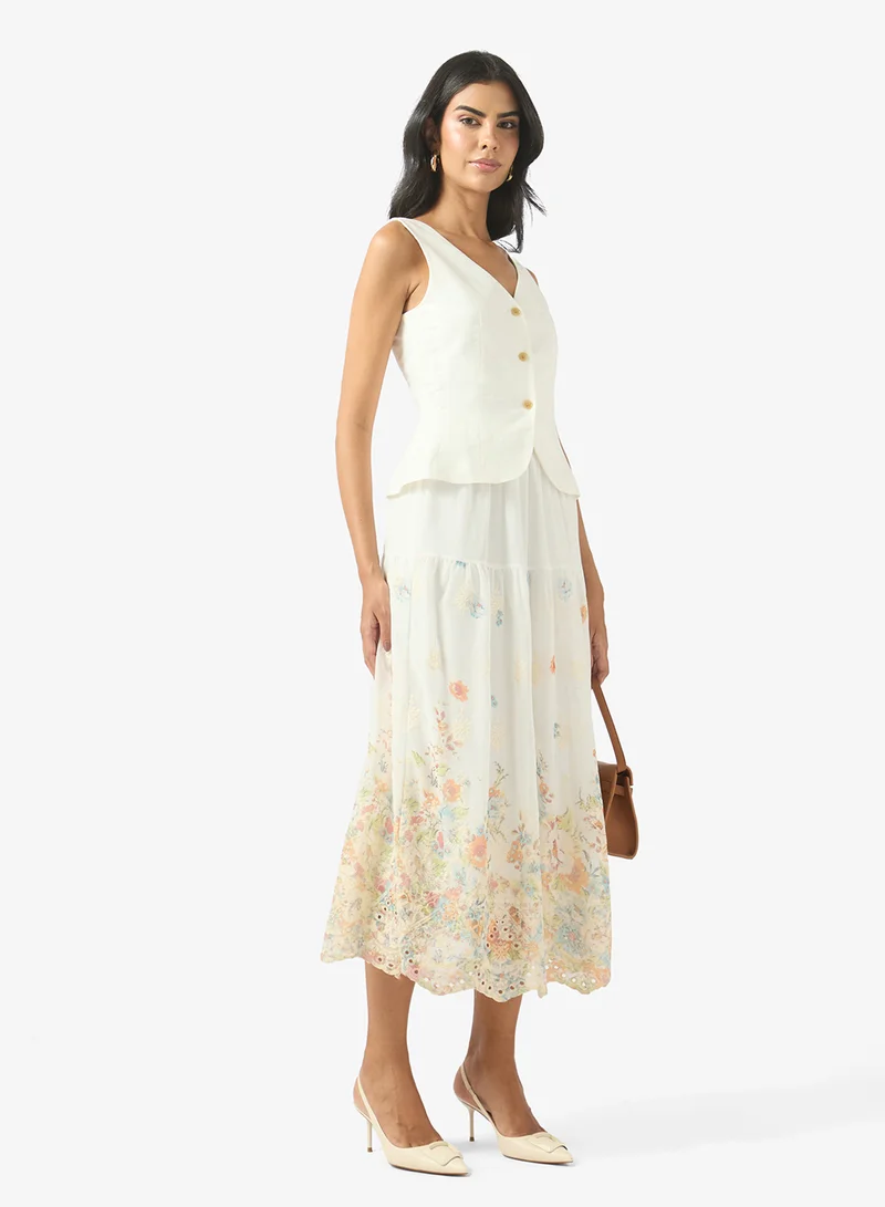 Ella Floral Print A-line Skirt