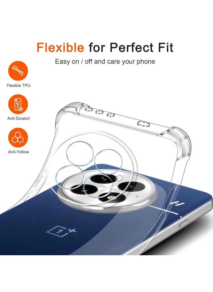 Case for oneplus 13 Clear TPU Four Corners Protection Cover Transparent Soft funda