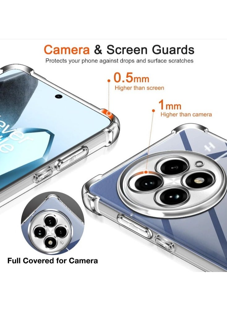 Case for oneplus 13 Clear TPU Four Corners Protection Cover Transparent Soft funda