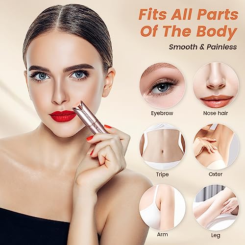 claities Facial Hair Remover for Women- as Seen on TV Painless Face Shaver -Mini Hair Remover, Electric Razor Shaver Portable Bikini Epilator for Lips, Chin, Armpit, Peach Fuzz, Fingers, Neck, Cheek(Champagne - Image 3