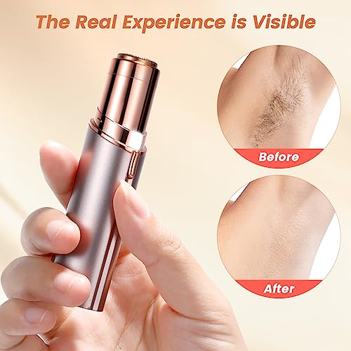 claities Facial Hair Remover for Women- as Seen on TV Painless Face Shaver -Mini Hair Remover, Electric Razor Shaver Portable Bikini Epilator for Lips, Chin, Armpit, Peach Fuzz, Fingers, Neck, Cheek(Champagne - Image 4