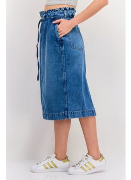 Women Washed Belted Denim Midi Skirt, Blue - pzsku/Z4EDA01041D0E7449D31EZ/45/_/1737641941/06973fe7-d057-4636-8b48-051df4f6beb0