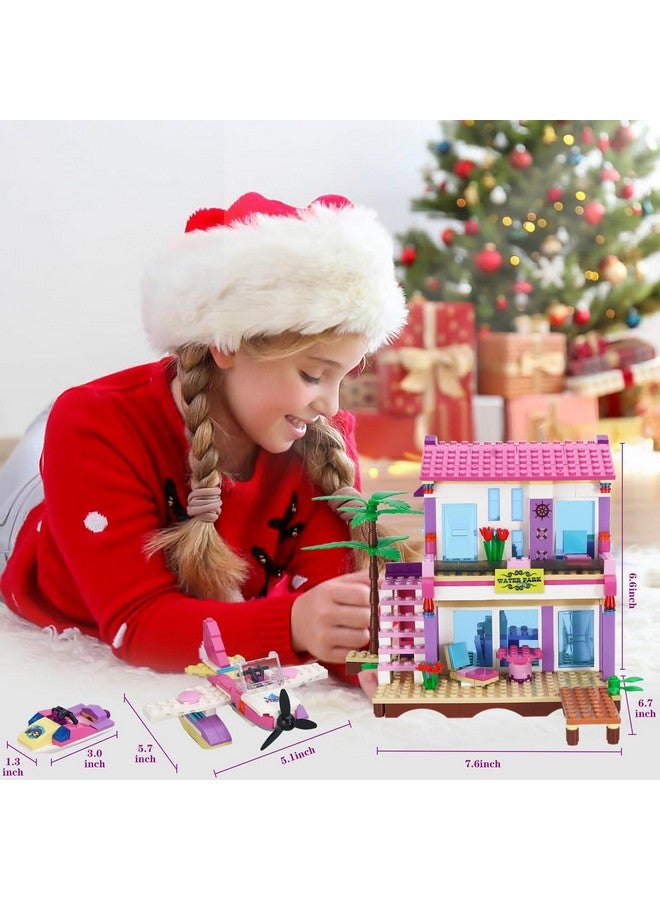 COGO Dream Girls Blocks Friends Building Set Big Beach Villa with Plane and Jet Ski Fun Preschool Educational toys for Boys and Girls 423Pcs - Image 4