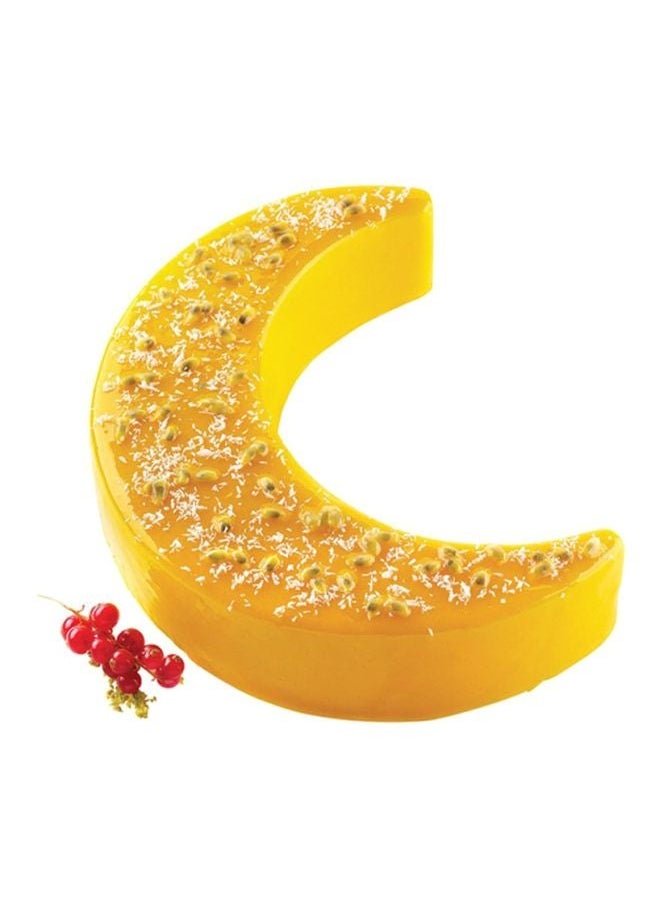 3D Moon Shape Silicone Cake Mold, Crescent Moonlight Sonata Mousse Pan Bread Pizza Baking Mold Kitchen Bakeware Tools White 1000ml