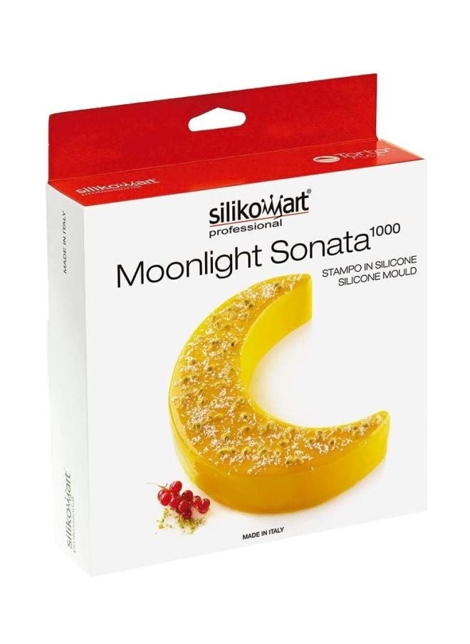 3D Moon Shape Silicone Cake Mold, Crescent Moonlight Sonata Mousse Pan Bread Pizza Baking Mold Kitchen Bakeware Tools White 1000ml