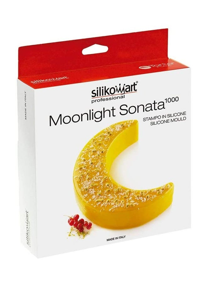 3D Moon Shape Silicone Cake Mold, Crescent Moonlight Sonata Mousse Pan Bread Pizza Baking Mold Kitchen Bakeware Tools White 1000ml