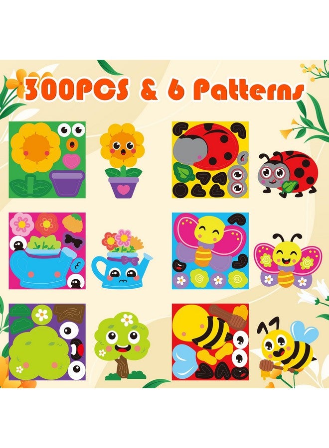 ANGOLIO 300Pcs Spring Theme Make a Face Stickers Roll Spring Butterfly Ladybug Make Your Own Spring Stickers Mix and Match Insect Face Summer DIY Crafts Classroom Activities Games School Rewards - Image 2