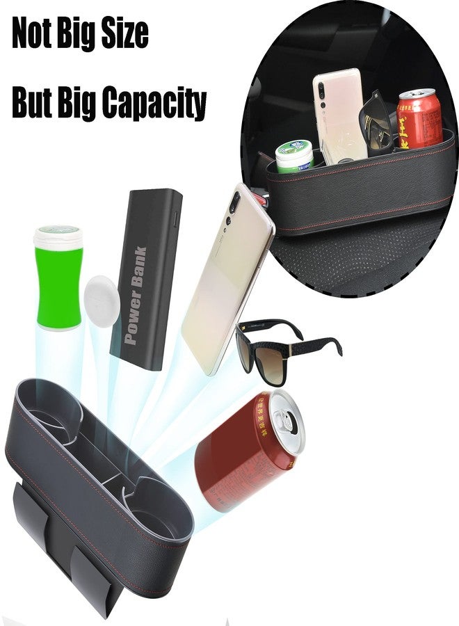 Iokone Coin Side Pocket Console Side Pocket Leather Cover Car Cup Holder Auto Front Seat Organizer Cell Mobile Phone Holder (Slim-Black) - Image 5