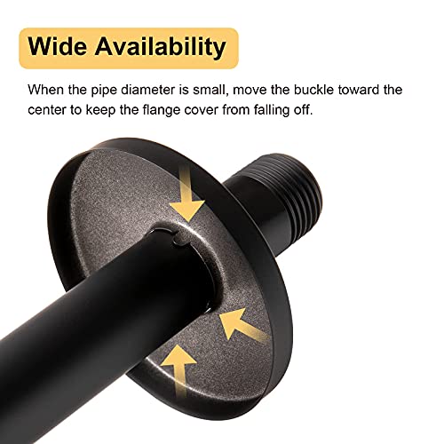 OFFO Shower Arm Flange 2.5" in Outer Diameter Replacement Shower Head Arm Escutcheon Plate Suitable for Most Brands Shower Head Arms, Matte Black - Image 5