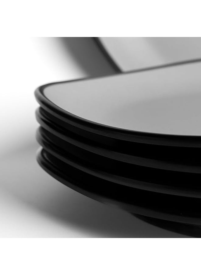 Master Gold Melamine 6 Piece Square Flat Dinner Plates | Ideal for Serving Meat, Noodles & Desserts | Shatterproof, Dishwasher & Microwave Safe | for Home, Restaurant, Hotels (Grey | Black, 17.5cm)  - Image 5