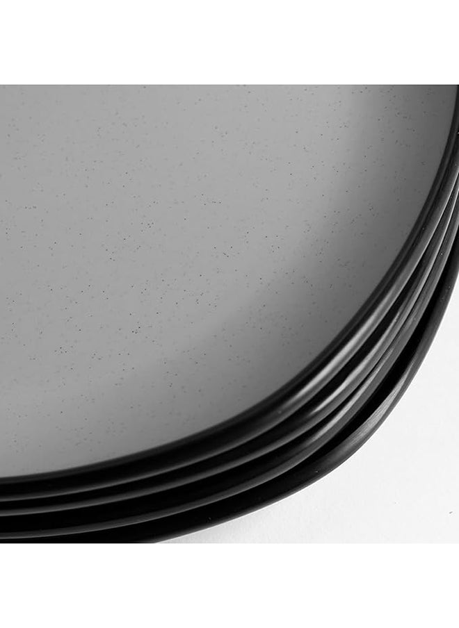 Master Gold Melamine 6 Piece Square Flat Dinner Plates | Ideal for Serving Meat, Noodles & Desserts | Shatterproof, Dishwasher & Microwave Safe | for Home, Restaurant, Hotels (Grey | Black, 17.5cm)  - Image 3