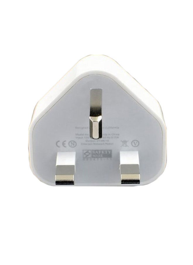نيبمينينت شاحن جداري بمنفذ USB مع محول طاقة كهربائية بتيار متردد وبثلاثة دبابيس لهاتف آيفون 3G 3Gs 4G وجهاز آيبود تاتش 3 أبيض 