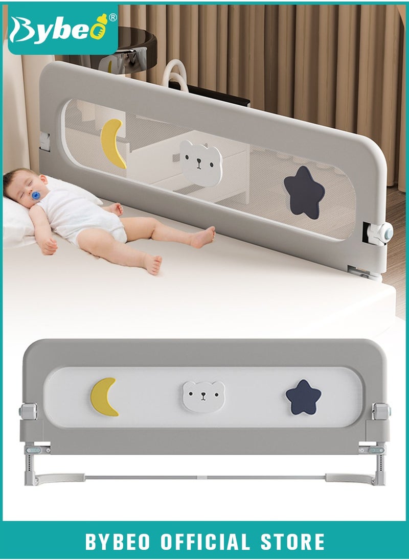 Bybeo - Baby Bed Rail Guard, Toddler Bed Side Rails, Kids' Safety Bed Fence, Safety Bedrail with Reinforced Anchor Safety System, Foldable Universal Bed Rail for Queen King Twin Bed, Upgraded Barrier, 180cm - Image 1