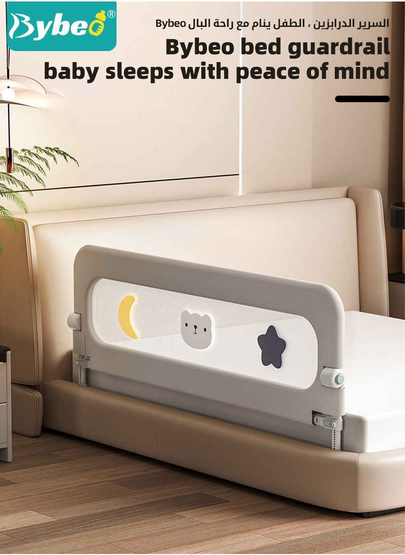 Bybeo - Baby Bed Rail Guard, Toddler Bed Side Rails, Kids' Safety Bed Fence, Safety Bedrail with Reinforced Anchor Safety System, Foldable Universal Bed Rail for Queen King Twin Bed, Upgraded Barrier, 180cm - Image 1