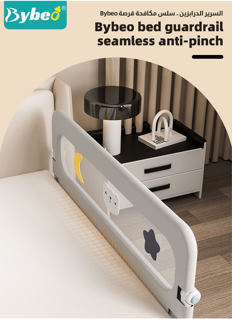 Bybeo - Baby Bed Rail Guard, Toddler Bed Side Rails, Kids' Safety Bed Fence, Safety Bedrail with Reinforced Anchor Safety System, Foldable Universal Bed Rail for Queen King Twin Bed, Upgraded Barrier, 180cm - Image 1