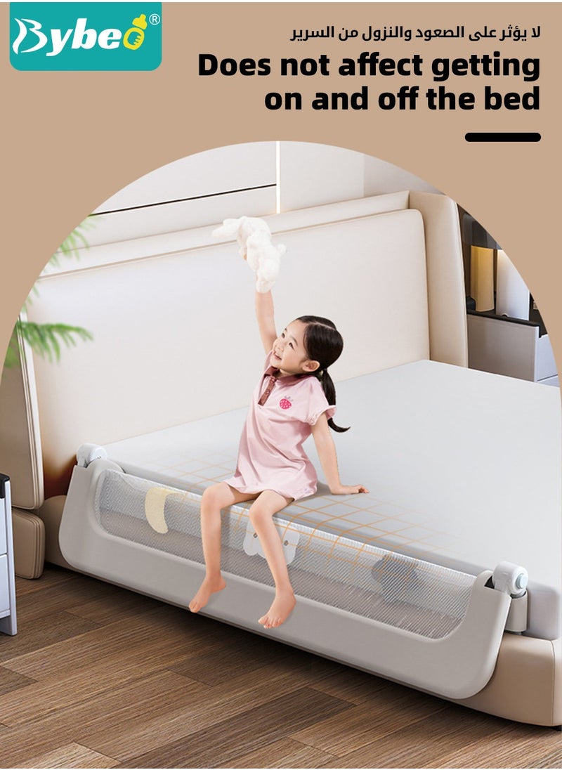 Bybeo - Baby Bed Rail Guard, Toddler Bed Side Rails, Kids' Safety Bed Fence, Safety Bedrail with Reinforced Anchor Safety System, Foldable Universal Bed Rail for Queen King Twin Bed, Upgraded Barrier, 180cm - Image 1