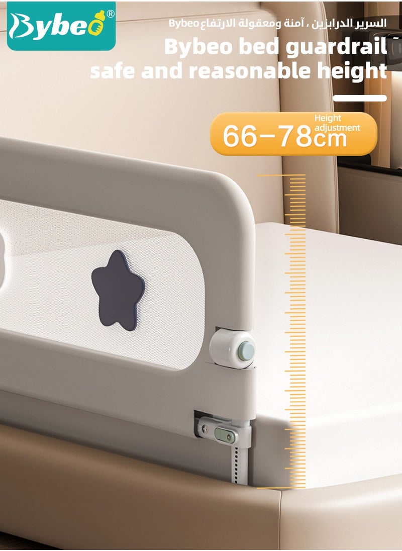 Bybeo - Baby Bed Rail Guard, Toddler Bed Side Rails, Kids' Safety Bed Fence, Safety Bedrail with Reinforced Anchor Safety System, Foldable Universal Bed Rail for Queen King Twin Bed, Upgraded Barrier, 180cm - Image 1