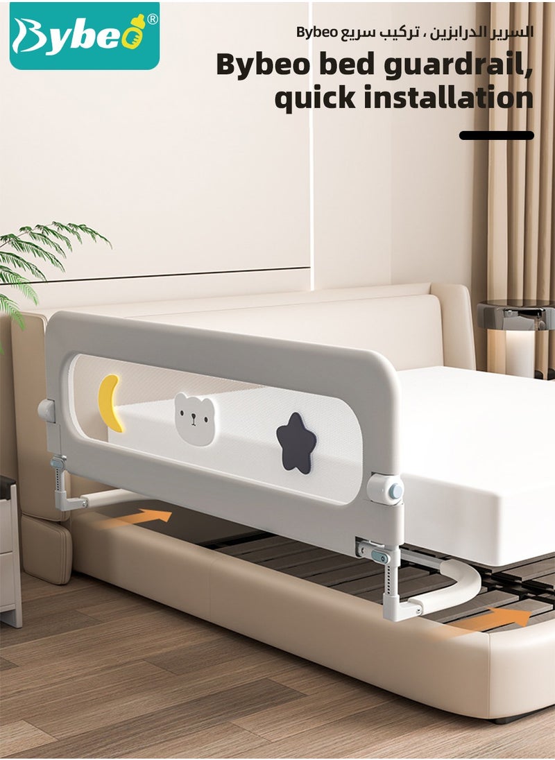Bybeo - Baby Bed Rail Guard, Toddler Bed Side Rails, Kids' Safety Bed Fence, Safety Bedrail with Reinforced Anchor Safety System, Foldable Universal Bed Rail for Queen King Twin Bed, Upgraded Barrier, 180cm - Image 1