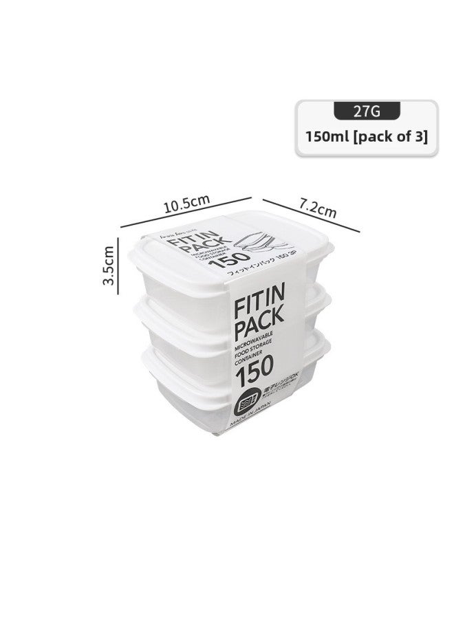 Refrigerator Fresh-keeping Box Kitchen Food Sealed Box Plastic Food Grade Lunch Box Frozen Fruit And Vegetable Refrigerator Storage Box-Specifications:Can Be Stacked 150ml*3 (caps Cannot Be Microwaved)  - Image 1